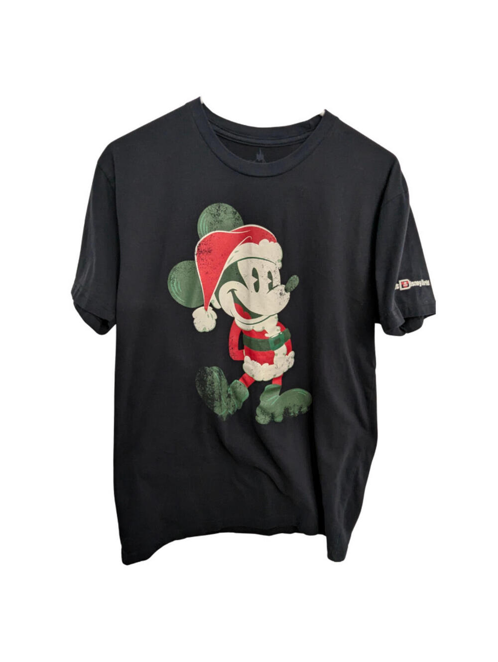 Retro Santa Mickey Mouse Christmas T-Shirt, Size Small